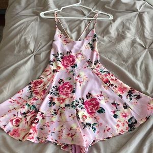 Express Floral spaghetti strap romper